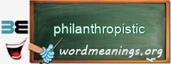 WordMeaning blackboard for philanthropistic